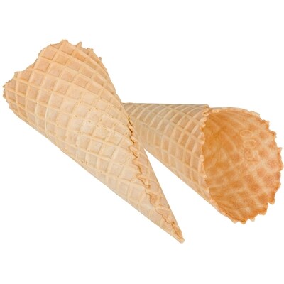 Cornets gaufrés de crème glacée, grands