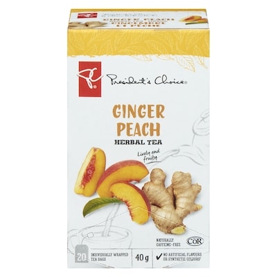 President's Choice Ginger Peach Herbal Tea 20 ea