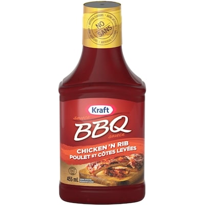 Kraft Chicken & Rib BBQ Sauce 455 ml, $0.77/100ml