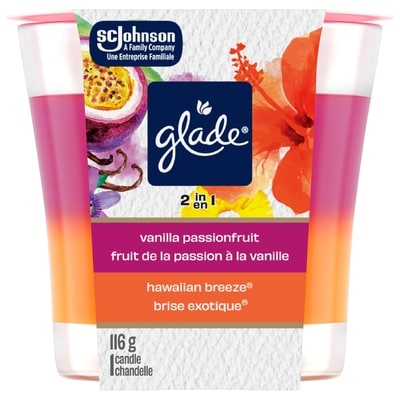 Glade Jar Scented Candle Air Freshener, Vanilla Passionfruit & Hawaiian Breeze 1 ea, $7.49/1ea