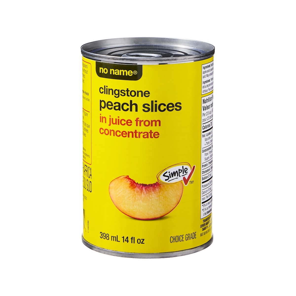 No Name Clingstone Peach Slices in Juice from Concentrate