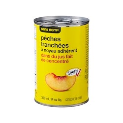 No Name Clingstone Peach Slices in Juice from Concentrate - 398 ml