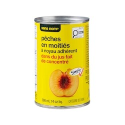 PEACH No Name Clingstone Peach Halves in Juice from Concentrate - 398 ml