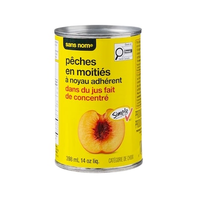 Clingstone Peach Halves in Juice from Concentrate
