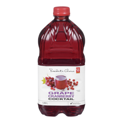 President's Choice Grape Cranberry Cocktail 1.89 l, $0.23/100ml