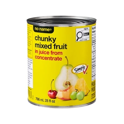 No Name Chunky Mixed Fruit in Juice From Concentrate 796 ml, $0.48/100ml