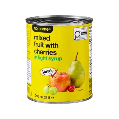 No Name Mixed Fruit with Cherries in Light Syrup 796 ml, $0.48/100ml