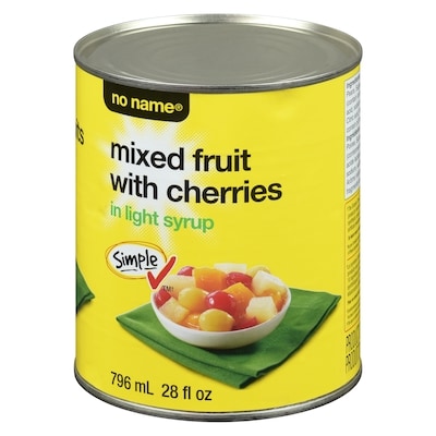 No Name Mixed Fruit with Cherries in Light Syrup 796 ml, $0.63/100ml