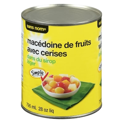 Sans Nom Macédoine de fruits avec cerises dans du sirop léger 796 ml, 0,63 $/100ml