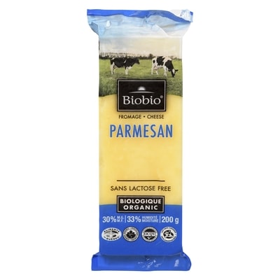 Biobio Parmesan biologique 200 g, 7,25 $/100g