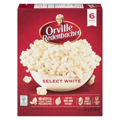 Orville Popcorn, Select White 6x86.0 g, $1.16/100g
