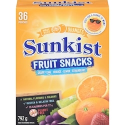 Sunkist Fruit Snacks, Assorted Flavours 792 g, $1.64/100g