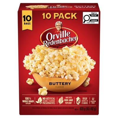 Orville Popcorn, Buttery 10x82.0 g, $1.04/100g
