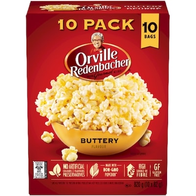 Orville Popcorn, Buttery 10x82.0 g, $1.04/100g