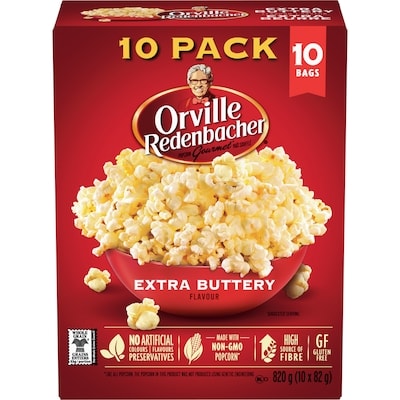 Orville Popcorn, Extra Buttery 10x82.0 g, $1.04/100g