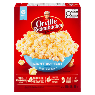 Orville Popcorn, Buttery Light 6x76.0 g, $1.31/100g