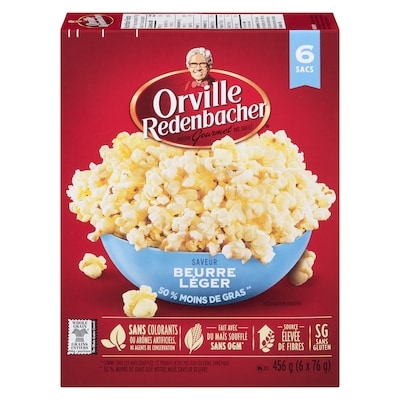 Orville Redenbacher’s Maïs soufflé saveur de beurre léger 6x76.0 g, 1,31 $/100g