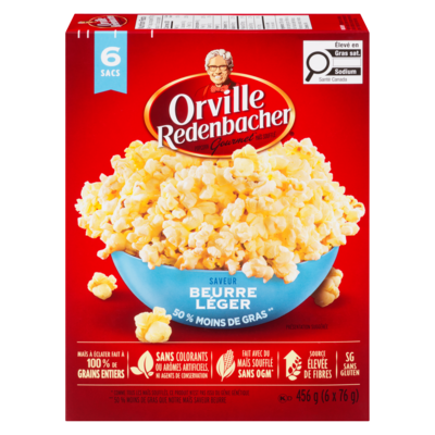 Orville Redenbacher’s Maïs soufflé saveur de beurre léger 6x76.0 g, 1,21 $/100g