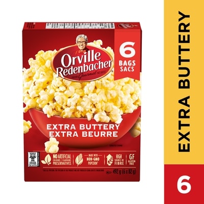 Orville Redenbacher’s Maïs soufflé, extra beurre 6x82.0 g, 1,02 $/100g