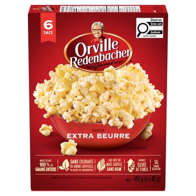 Orville Redenbacher’s Maïs soufflé, extra beurre 6x82.0 g, 1,02 $/100g