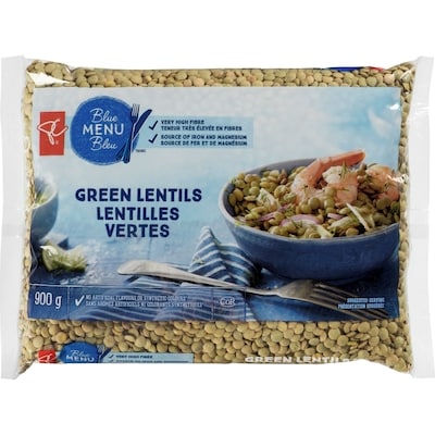 PC Blue Menu Green Lentils 900 g, $0.44/100g