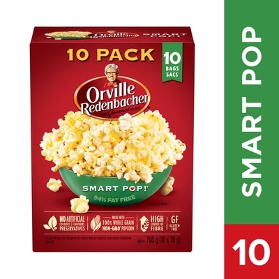 Orville Redenbacher’s Maïs soufflé, smart pop! 10x70.0 g, 1,28 $/100g