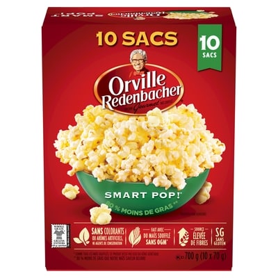 Orville Redenbacher’s Maïs soufflé, smart pop! 10x70.0 g, 1,21 $/100g