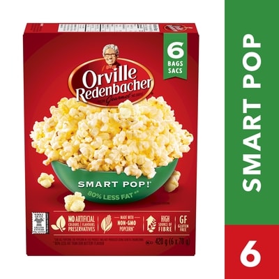 Orville Redenbacher’s Maïs soufflé, smart pop! 6x70.0 g, 1,19 $/100g