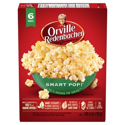 Orville Redenbacher’s Maïs soufflé, smart pop! 6x70.0 g, 1,19 $/100g