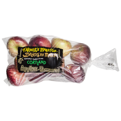 Farmer's Market Cortland Apples, 4 lb bag 1.814 kg, $0.39/100g
