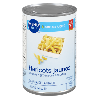 PC Menu Bleu Haricots jaunes coupés 398 ml, 0,45 $/100ml
