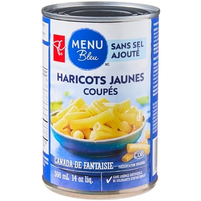 PC Menu Bleu Haricots jaunes coupés 398 ml, 0,45 $/100ml