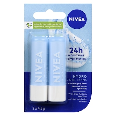 Nivea Hydro Care Lip Balm, Twin Pack     2x4.8 g, $57.19/100g