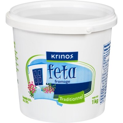 Krinos Fromage feta, traditionnel 1 kg, 1,60 $/100g