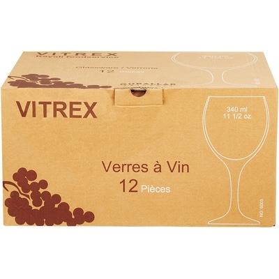 Vitrex Verres à vin ballon 11,5 oz 12x12.0 ea, 1,98 $/1ch