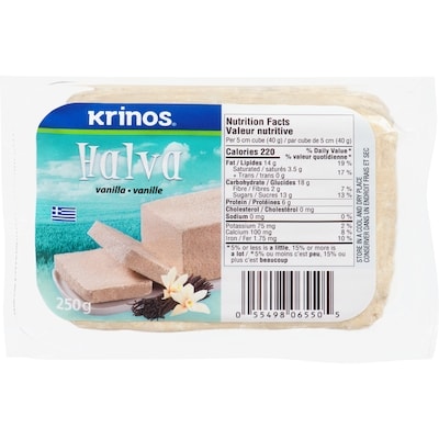 Krinos Halva, Vanilla 250 g, $1.60/100g