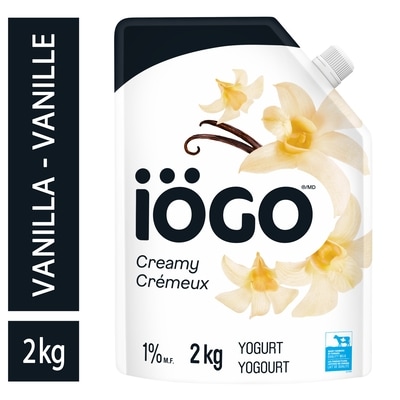 IOGO Vanilla Yogurt Pouch 1% 2 kg, $0.67/100g