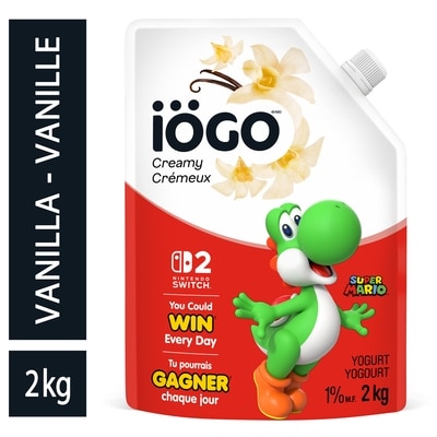 IOGO Vanilla Yogurt Pouch 1% 2 kg, $0.60/100g