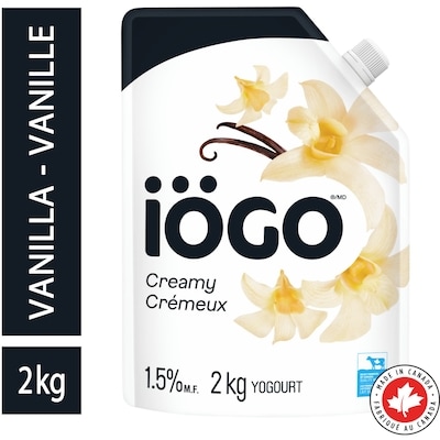 IOGO Vanilla Yogurt Pouch 1.5% 2 kg, $0.52/100g