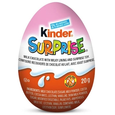 Kinder Œuf en chocolat au lait SURPRISE® avec jouet, rose, un oeuf 20 g, 9,95 $/100g