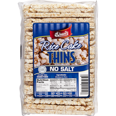 Blooms Rice Cake Thins, Unsalted 130 g, $4.22/100g