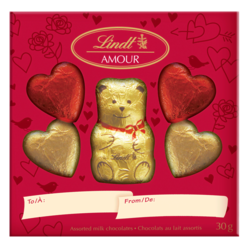 AMOUR Teddy Milk Chocolate Bear Hearts Box