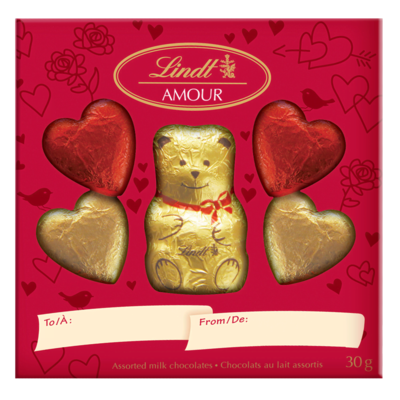Lindt AMOUR Teddy Milk Chocolate Bear Hearts Box 30 g, $16.63/100g