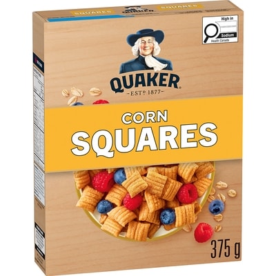 Quaker Corn Squares Toasted Cereal 375 g, $1.40/100g