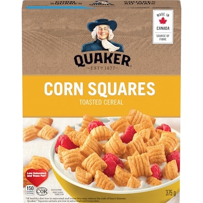 Quaker Corn Bran Squares Corn Cereal 375 g, $1.54/100g