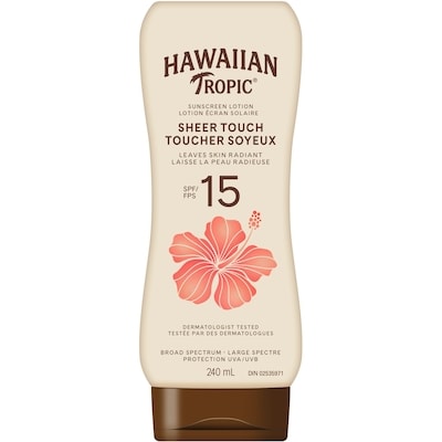 Hawaiian Tropic Lotion écran solaire Toucher soyeux à FPS 15 240 ml, 6,25 $/100ml