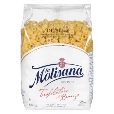 Molisana 100% Durum Wheat Semolina Pasta Ditali 45 450 g, $0.66/100g