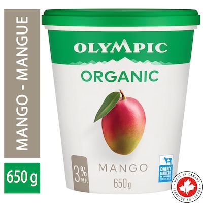 Olympic Organic Mango Yogurt 3% 650 g, $1.23/100g
