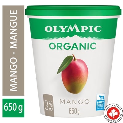 Olympic Yogourt biologique à la mangue 3 % 650 g, 0,85 $/100g