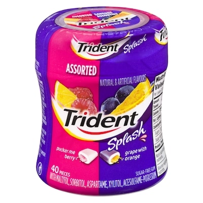 TRIDENT Splash Grape Pinkberry 40 ea, $0.11/1ea